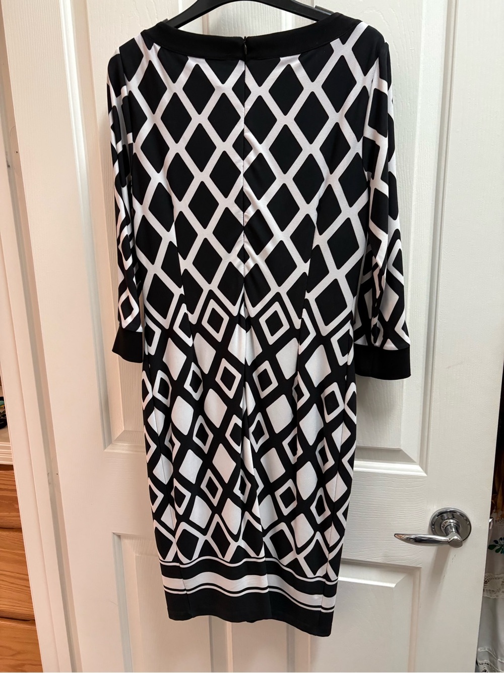 Joseph Ribkoff Black & White Geometric Midi Dress - Picture 2 of 3